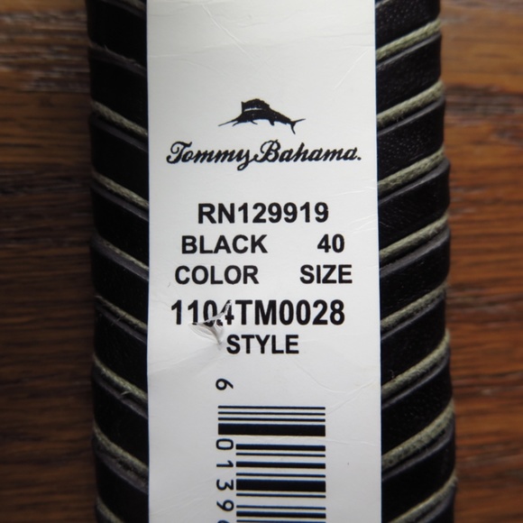 Tommy Bahama Black Leather Braided (40) NEW 🌴 - Picture 4 of 7